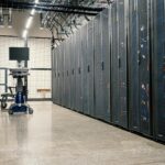 server racks on data center