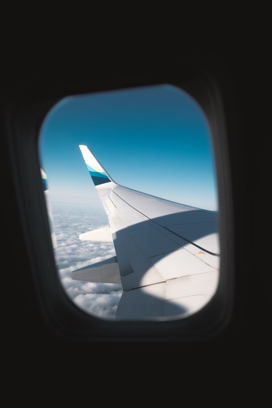 white airplane wing