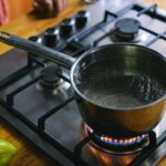 boiling water in pot on burner