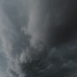 cloudscape with gray storm clouds